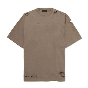 เสื้อยืดคอตตอนหนาน้ำหนักมากสไตล์วินเทจสำหรับผู้ชาย  งานดิบ  แฟชั่นลำลอง  รับผลิตแบบ OEM ODM ขายส่งจากโรงงาน - Product Image 1
