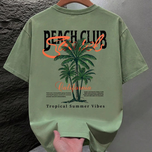 Vêtements pour hommes en coton 100% à manches courtes, style streetwear, grande taille, personnalisables avec logo OEM, marque privée, tricotés, décontractés pour l'été - Product Image 1