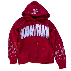 เสื้อฮู้ดดี้สไตล์วินเทจแบบซิป สปริง ผ้าหนา ซักกรด ทำสีซีดแบบซันเฟด พร้อมปักลายปะ  รับผลิตตามแบบ OEM - Product Image 5