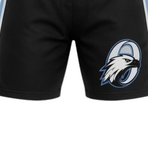 Shorts de sport pour hommes noirs imprimés par sublimation, en polyester, avec cordon de serrage et bande latérale, pour l'entraînement d'équipe et la performance - Product Image 5