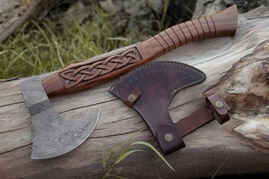 Odin Viking <b>axe</b> collectible Damascus steel blade <b>axe</b> Engraved <b>wooden</b> handle <b>axe</b> Authentic Norse style <b>axe</b> - Product Image 5