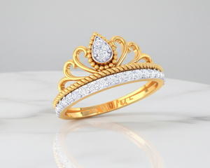 Bague diadème style palais vintage avec cristaux dorés étincelants pour cadeau de 16e anniversaire pour filles - Bijoux raffinés - Product Image 6