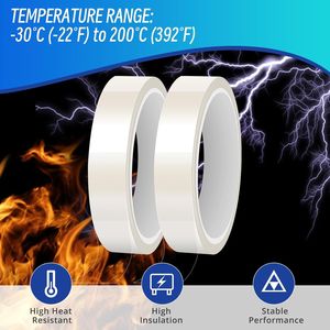2 Rotoli di Nastro Adesivo per Sublimazione Resistente al Calore 20mm X 33m Senza Residui per Trasferimento Termico su Tazze - Product Image 3