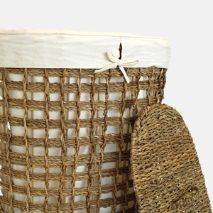Oval seagrass <b>basket</b> with open <b>square</b> weave Handmade <b>Storage</b> <b>Basket</b> Wholesale eco-friendly Made in Vietnam - Product Image 5