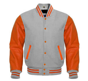 Wholesale Custom Casual Streetwear College Baseball Jacket For <b>Men</b> Bomber Letterman Varsity Jacket With Front Embroidered Logo - Product Image 1