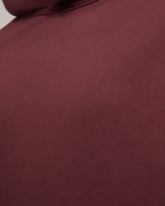 High Quality Burgundy Oversized Men Hoodies Heavyweight Cotton Fleece Pullover Streetwear Sweatshirt OEM ODM Private Label - Product Image 6
