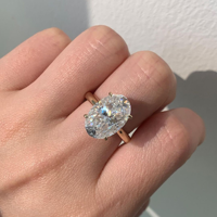 Bague de fiançailles classique ovale en moissanite de 3 carats Iced Jewelz, la plus vendue, en or rose 10K avec sertissage à griffes, certifiée IGI