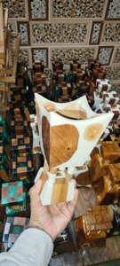 Rustic Irregular Shape <b>Candle</b> <b>Tray</b> With Wooden Base And Resin Epoxy Finish For <b>Candles</b> And Fragrance incense burner Arabic home - Product Image 5