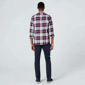 Chemise en flanelle à carreaux pour homme, manches longues, col rabattu, 100% coton, vêtement d'automne - Product Image 2