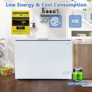 Congelatore orizzontale compatto con 7 livelli di temperatura regolabile e cestello rimovibile - Product Image 2