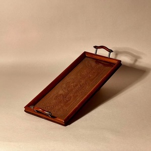 Long Rectangular Wooden Serving <b>Tray</b> Solid Wood Carved <b>Tray</b> with Handles for Coffee Tea Food <b>Breakfast</b> Snack Decorative <b>Tray</b> - Product Image 1