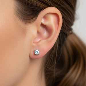ต่างหูเงินแท้ 925 ประดับพลอยอะความารีน ดีไซน์เรียบหรู สำหรับคนเกิดเดือนมีนาคม ของขวัญเครื่องประดับอัญมณี - Product Image 5