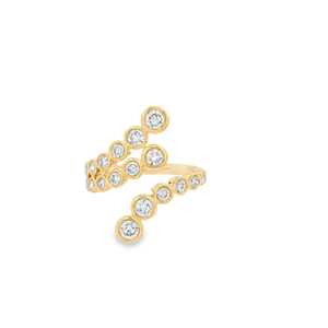 แหวนเพชรทรงกลมแบบมินิมอล ประดับเพชรแล็บโกรว์ ดีไซน์โมเดิร์น ขอบแหวนแบบ Bypass Statement Rings  ทองคำแท้ 14K 18K ขายส่ง - Product Image 5