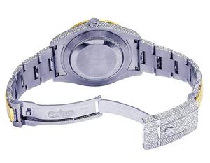 VVS Moissanite Diamond Studded Two Tone Real Gold Stainless Steel Quartz <b>Watch</b> for <b>Men</b>-Antique Business Style Hip Hop Style - Product Image 2