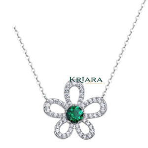 Pendentif Fleur en Argent 925 avec Moissanite Taille Brillant, Plaqué Rhodium, Style Hip-Hop, pour Femme, Usage Quotidien - Product Image 5