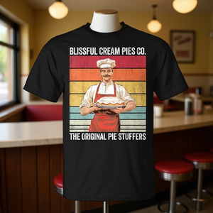 Camiseta Blissful Cream Pies Co Vintage Cream Pie para adultos, unisex, corte clásico, cuello redondo, manga corta, serigrafía - Product Image 2