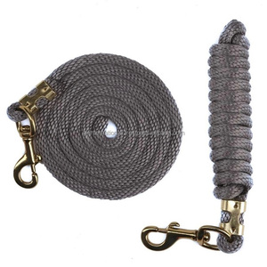 Corde de plomb en coton poly pour chevaux dans de nombreuses couleurs et tailles avec corde de plomb à mousqueton en laiton robuste pour chevaux - Product Image 2