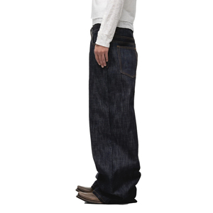 Customizable Vintage e Baggy <b>Jeans</b> for Men Stone washed Denim Pants Wide Leg Hip Hop Style Pure Casual Wear - Product Image 1