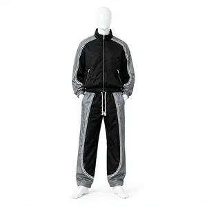 Prix d'usine, haute qualité, logo personnalisé, veste coupe-vent en nylon, ensemble de survêtement 100% imperméable et respirant, imprimé, deux pièces pour hommes - Product Image 6