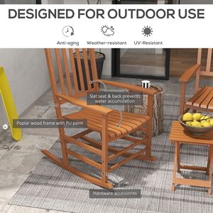 Set di Sedie a Dondolo da Esterno con Tavolino Laterale in Teak e Rattan, Arredamento da Giardino per Momenti di Freschezza - Product Image 4