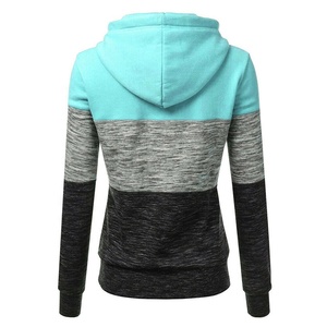 Sudadera con Capucha para Mujer, Diseño Color Block, Manga Larga, Mezcla de Algodón Tejido, con Bolsillos, para Otoño - Product Image 3