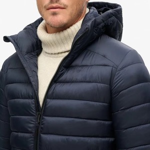 Chaqueta Parka Canadiense para Hombre con Capucha Desmontable de Piel de Lobo, Acolchada con Plumón de Ganso, para Invierno, Cuello Alto, Color Liso - Product Image 3