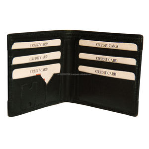 Men's Genuine Leather Bifold <b>Wallets</b> <b>RFID</b> Open Closure Card Slots Polyester Lining Short Length Wholesale Gift Box Packaging - Product Image 4