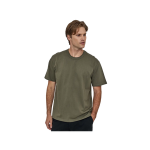 <b>Men's</b> Olive <b>Green</b> Short Sleeve O-Neck T-Shirt Regular Fit Solid Blank Casual <b>Top</b> - Product Image 1