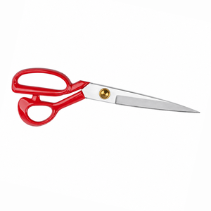 Red Multi-Purpose Scissors Stainless Steel Smooth <b>Edge</b> <b>Plastic</b> Handle Non-Foldable DIY Grade Cutting Tool - Product Image 1