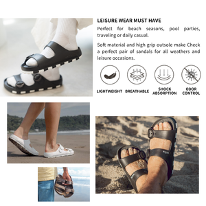 Alto Estándar Ecológico Eva antideslizante correa ajustable al aire libre hogar calzado doble hebilla playa zapatilla Jg10 - Product Image 2