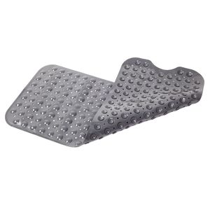Tapis de bain antidérapant gris RT de 39 x 16 pouces avec ventouses et trous de drainage, tapis de douche pour salles de bain - Product Image 5