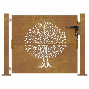 Portail de jardin en acier Corten 39,4x39,4 avec motif d'arbre unique pour l'aménagement extérieur - Product Image 4