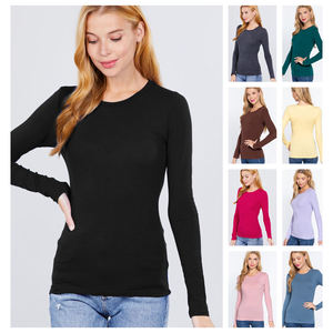 Camisetas de Manga Larga de Forro Polar para Mujer, Tallas Grandes, Ropa Casual Ligera y Transpirable, 100% Algodón Ecológico, Antiarrugas, ODM Rápido - Product Image 6