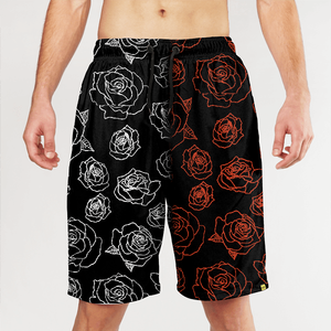 Shorts de Baño para Hombre, a Rayas, de Secado Rápido, con Cordón Ajustable, Casuales, con Estampado Rojo y Negro, Cintura Media, Tejido de Poliéster - Product Image 5
