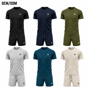 Men Matching <b>T</b>-<b>Shirt</b> & Shorts Set Custom & OEM Private Label <b>Polyester</b>/Spandex Material High Rated RTS X Sports City Apparels - Product Image 2