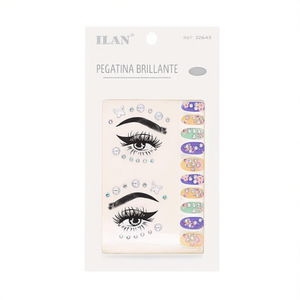 Adesivi viso glitterati ILAN per occhi e unghie, decorativi, scintillanti, adesivi, design Ref 32643 - Product Image 2