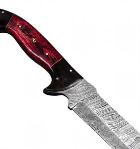 Outil utilitaire robuste à lame fixe avec poignée ergonomique à rainures pour les doigts et manche en bois rouge. - Product Image 3