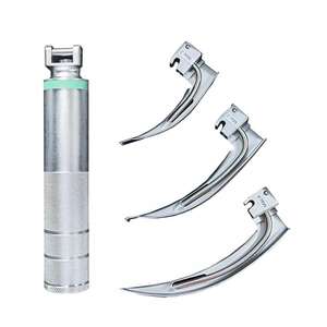 Laryngoscope Macintosh en acier chromé |   Ensemble de laryngoscopes pédiatriques et adultes à fibres optiques |   Manche à 7 lames SurgiRight CE - Product Image 1