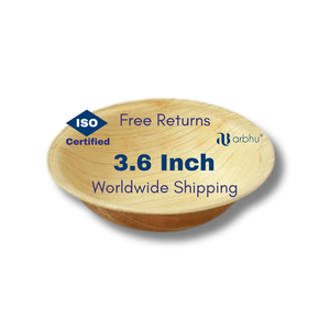 Premium Round Areca Leaf Deep Bowl <b>Set</b> For Hot Soup And Salad Organic Chemical Free Sustainable Disposable Dinnerware Bulk Pack - Product Image 1