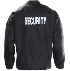 Veste de sécurité unisexe bleue en polyester, uniforme toutes saisons pour agents de sécurité, manches longues, boutonnage frontal, détection par aiguille, fusion sans couture - Product Image 4