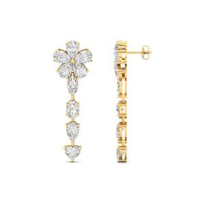Boucles d'oreilles solitaires élégantes et classiques en diamant de laboratoire CVD, formes multiples (cœur, poire, ovale, marquise) – Cadeau de bijoux raffiné - Product Image 1
