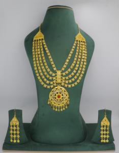 Conjunto de Joyería con Collar y Aretes, Chapado en Oro, Latón Puro de Alta Calidad, Diseño de Collar de Dubái, Emiratos Árabes Unidos - Product Image 3