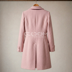 Manteau en laine rose uni élégant pour l'automne, coupe droite, de la sororité Delta Sigma, par Cosh International Greek Apparel - Product Image 4