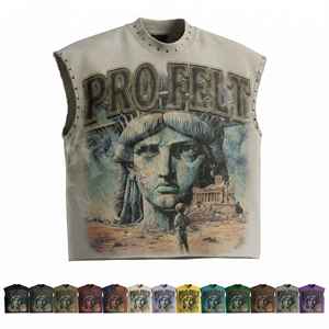Débardeur unisexe en coton coupe ample, style streetwear, personnalisable avec design graphique, faible MOQ, pour homme, décontracté, été - Product Image 1