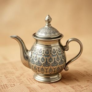 Decorative luxury centrepiece elegant <b>tea</b> brewing <b>pot</b> artisan hosting accessory premium engraved serve ware floral decorative - Product Image 2