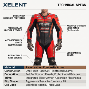 Traje de Carreras de Cuero Vacuno para Hombre, Armadura CE, Equipo de Motociclismo Personalizado OEM, Conjunto de Ropa Exterior para Motocicleta - Product Image 5