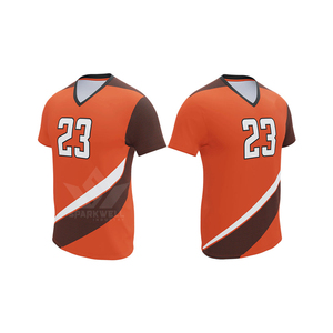Maglia da Calcio Personalizzata Arancione <span class=keywords><strong>Marrone</strong></span> Sublimata Unisex per Adulti Estiva a Maniche Corte in Poliestere Traspirante Divisa Squadra Giocatore 23 - Product Image 3