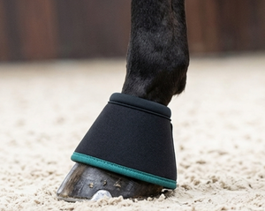 HM GLOBAL Premium - Bota de Montar a Caballo Ergonómica, Diseño Antideslizante, Acolchado de Neopreno, Color Negro Mate con Ribete Verde Azulado, Ligera - Product Image 3