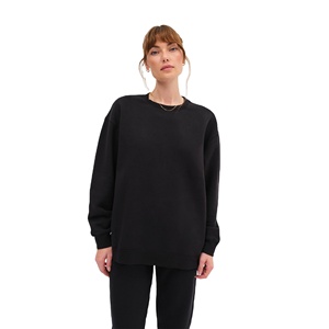 Femmes 300 Gsm Double Face Coton Ras Du Cou Sweats Unisexe Surdimensionné Pull À Capuche Hiver Avant Imprimé Goutte Épaule - Product Image 4