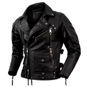 Chaqueta de Cuero Personalizada de Alta Calidad para Hombre, Fabricada en Pakistán, Chaqueta de Lona con Cuello Alto, la Más Popular entre los Entusiastas de las Motos - Product Image 1